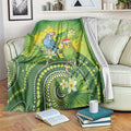Budgerigar Australia Christmas Blanket Budgies Golden Wattle Aboriginal Green - Aussie Hoodie