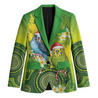 Budgerigar Australia Christmas Blazer Budgies Golden Wattle Aboriginal Green - Aussie Hoodie
