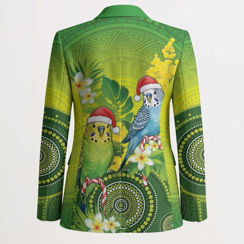 Budgerigar Australia Christmas Blazer Budgies Golden Wattle Aboriginal Green - Aussie Hoodie