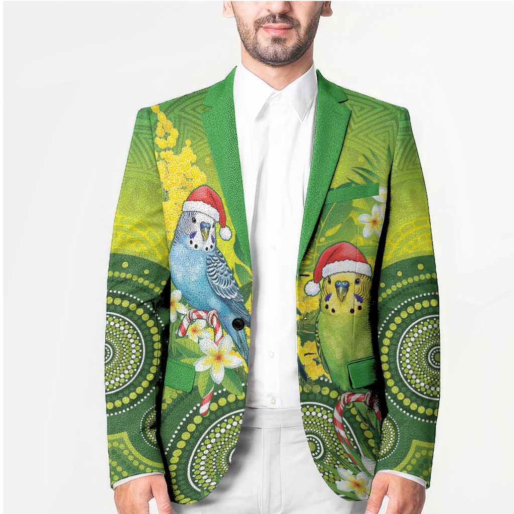 Budgerigar Australia Christmas Blazer Budgies Golden Wattle Aboriginal Green - Aussie Hoodie