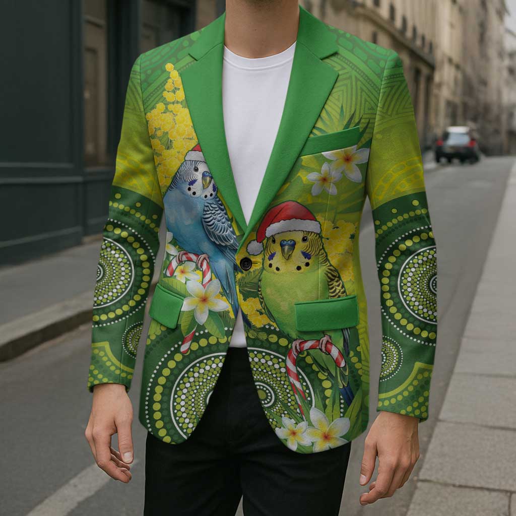 Budgerigar Australia Christmas Blazer Budgies Golden Wattle Aboriginal Green - Aussie Hoodie