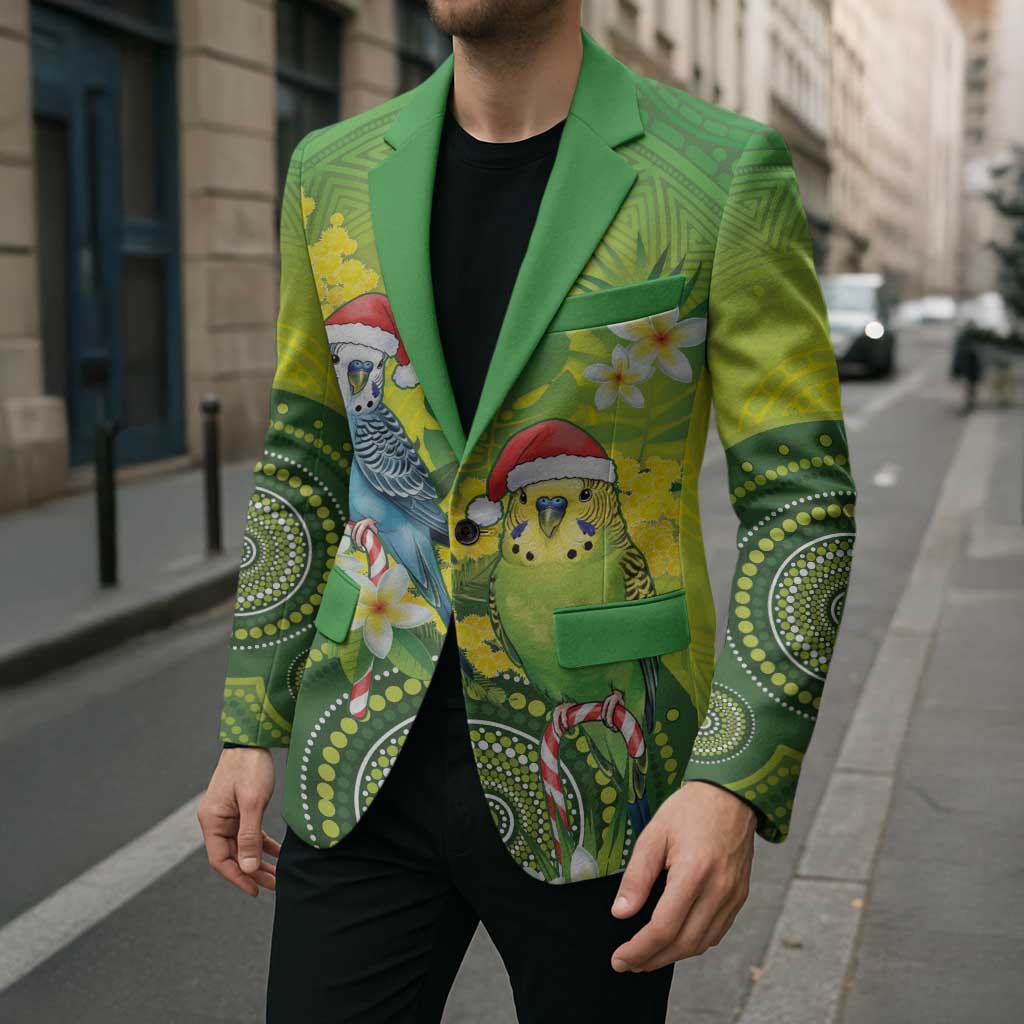 Budgerigar Australia Christmas Blazer Budgies Golden Wattle Aboriginal Green - Aussie Hoodie
