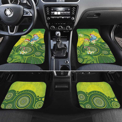 Budgerigar Australia Christmas Car Mats Budgies Golden Wattle Aboriginal Green - Aussie Hoodie