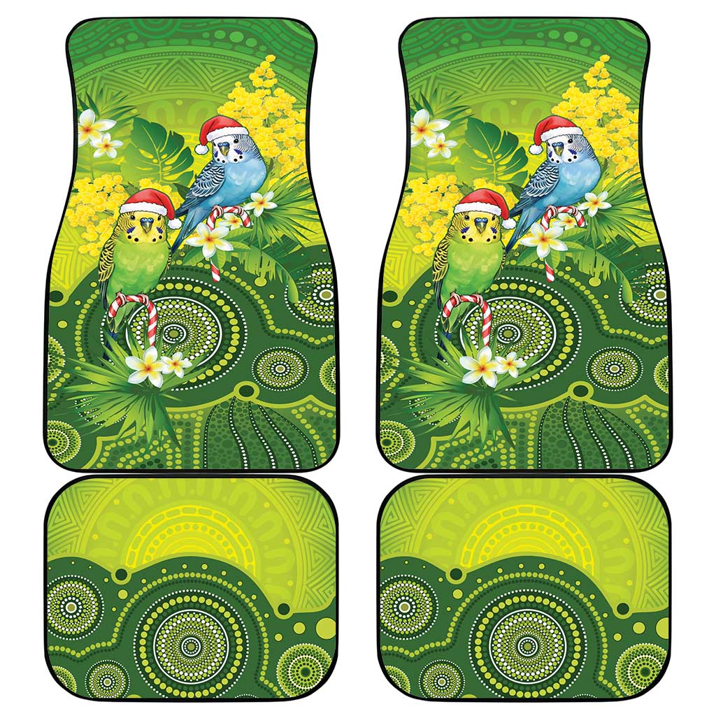 Budgerigar Australia Christmas Car Mats Budgies Golden Wattle Aboriginal Green - Aussie Hoodie