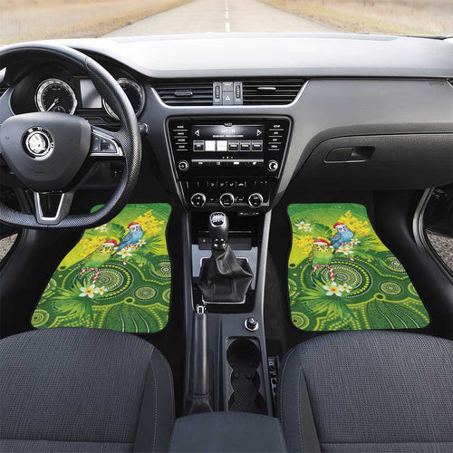 Budgerigar Australia Christmas Car Mats Budgies Golden Wattle Aboriginal Green - Aussie Hoodie