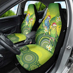 Budgerigar Australia Christmas Car Seat Cover Budgies Golden Wattle Aboriginal Green - Aussie Hoodie