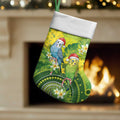 Budgerigar Australia Christmas Stocking Budgies Golden Wattle Aboriginal Green - Aussie Hoodie