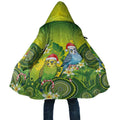 Budgerigar Australia Christmas Cloak Budgies Golden Wattle Aboriginal Green - Aussie Hoodie