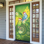 Budgerigar Australia Christmas Door Cover Budgies Golden Wattle Aboriginal Green - Aussie Hoodie
