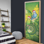Budgerigar Australia Christmas Door Cover Budgies Golden Wattle Aboriginal Green - Aussie Hoodie