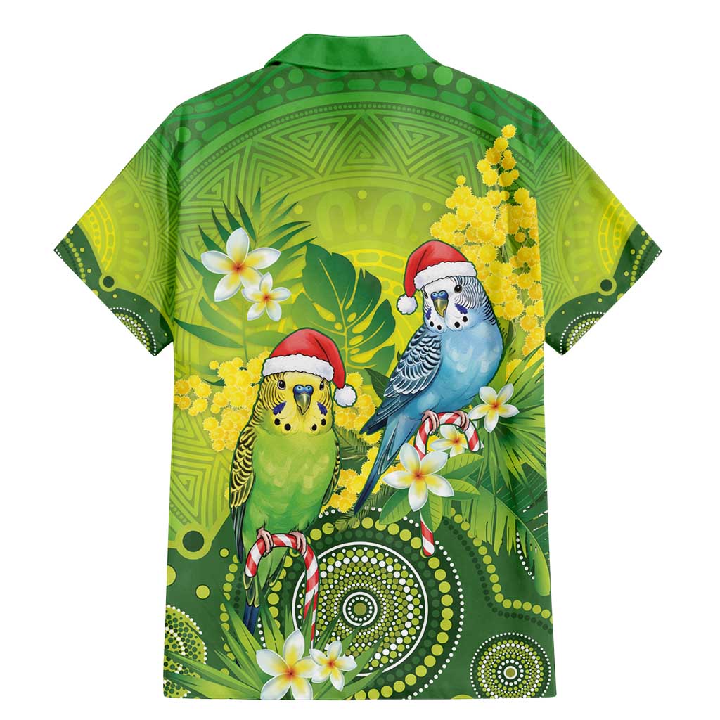 Budgerigar Australia Christmas Family Matching Mermaid Dress and Hawaiian Shirt Budgies Golden Wattle Aboriginal Green - Aussie Hoodie
