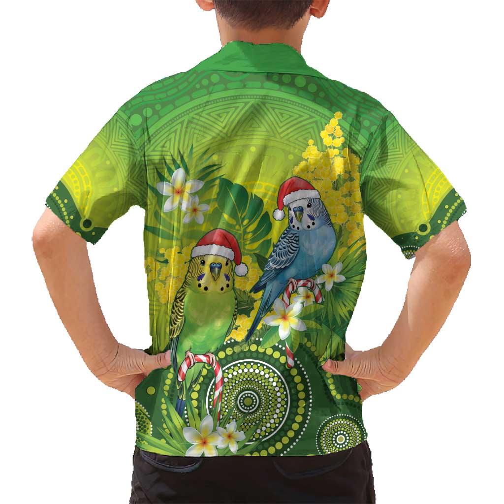 Budgerigar Australia Christmas Family Matching Summer Maxi Dress and Hawaiian Shirt Budgies Golden Wattle Aboriginal Green - Aussie Hoodie