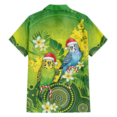 Budgerigar Australia Christmas Family Matching Summer Maxi Dress and Hawaiian Shirt Budgies Golden Wattle Aboriginal Green - Aussie Hoodie