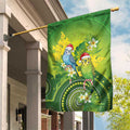 Budgerigar Australia Christmas Garden Flag Budgies Golden Wattle Aboriginal Green - Aussie Hoodie