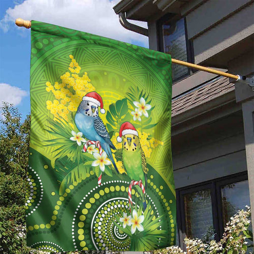 Budgerigar Australia Christmas Garden Flag Budgies Golden Wattle Aboriginal Green - Aussie Hoodie