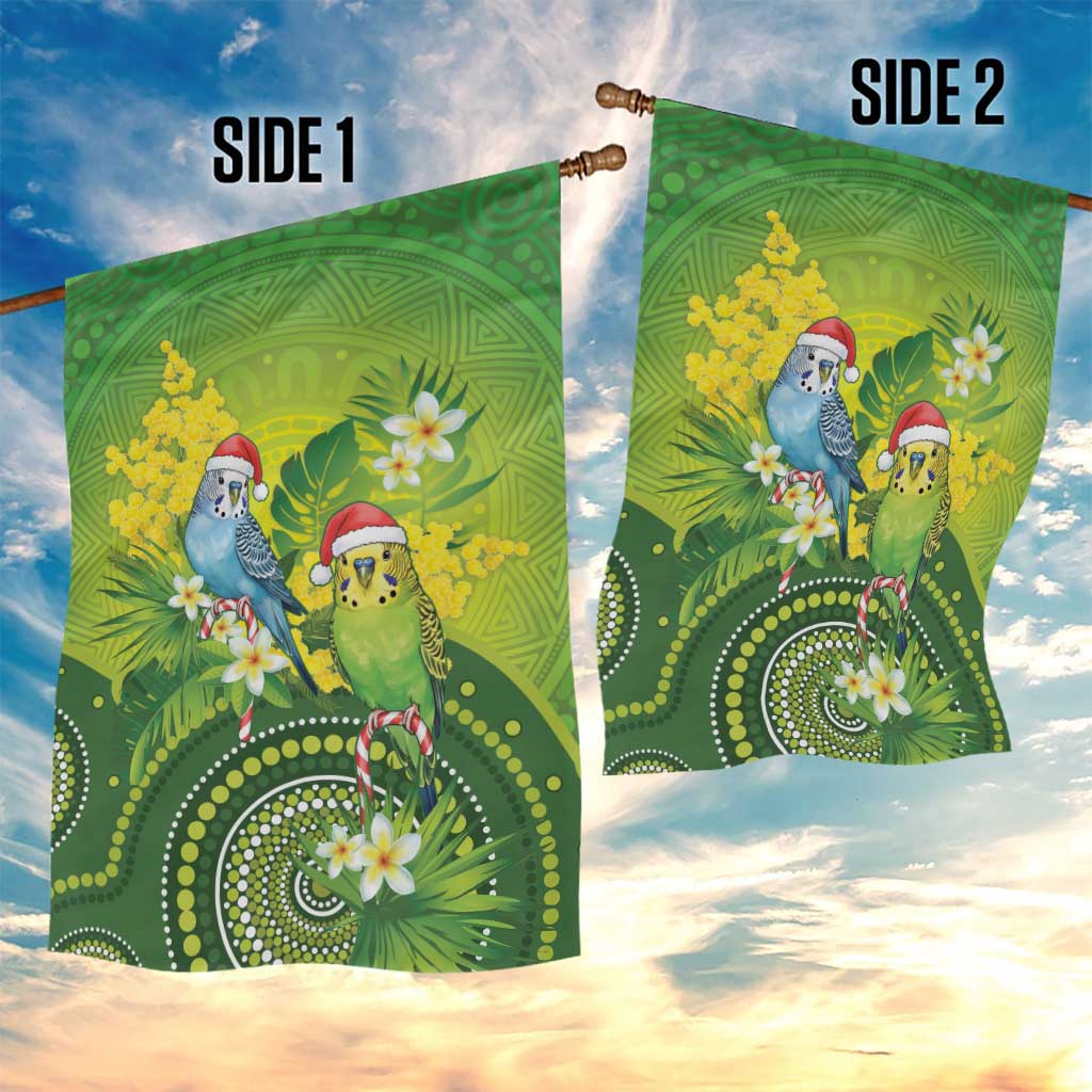 Budgerigar Australia Christmas Garden Flag Budgies Golden Wattle Aboriginal Green - Aussie Hoodie