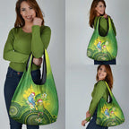 Budgerigar Australia Christmas Grocery Bag Budgies Golden Wattle Aboriginal Green - Aussie Hoodie