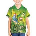 Budgerigar Australia Christmas Hawaiian Shirt Budgies Golden Wattle Aboriginal Green - Aussie Hoodie
