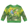 Budgerigar Australia Christmas Kid Ugly Christmas Sweater Budgies Golden Wattle Aboriginal Green - Aussie Hoodie