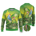 Budgerigar Australia Christmas Ugly Christmas Sweater Budgies Golden Wattle Aboriginal Green - Aussie Hoodie