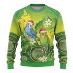 Budgerigar Australia Christmas Ugly Christmas Sweater Budgies Golden Wattle Aboriginal Green - Aussie Hoodie