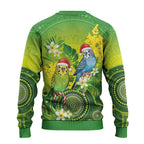 Budgerigar Australia Christmas Ugly Christmas Sweater Budgies Golden Wattle Aboriginal Green - Aussie Hoodie