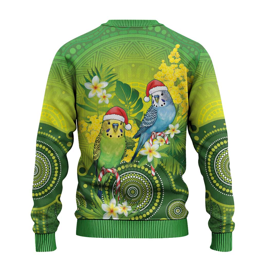 Budgerigar Australia Christmas Ugly Christmas Sweater Budgies Golden Wattle Aboriginal Green - Aussie Hoodie