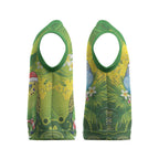 Budgerigar Australia Christmas Knitted V-Neck Vest Budgies Golden Wattle Aboriginal Green - Aussie Hoodie