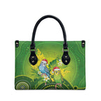 Budgerigar Australia Christmas Leather Bag Budgies Golden Wattle Aboriginal Green - Aussie Hoodie