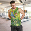 Budgerigar Australia Christmas Men Tank Top Budgies Golden Wattle Aboriginal Green - Aussie Hoodie