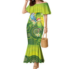 Budgerigar Australia Christmas Mermaid Dress Budgies Golden Wattle Aboriginal Green - Aussie Hoodie