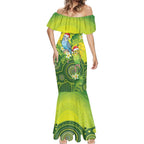 Budgerigar Australia Christmas Mermaid Dress Budgies Golden Wattle Aboriginal Green - Aussie Hoodie