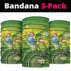 Budgerigar Australia Christmas Neck Gaiter Budgies Golden Wattle Aboriginal Green - Aussie Hoodie