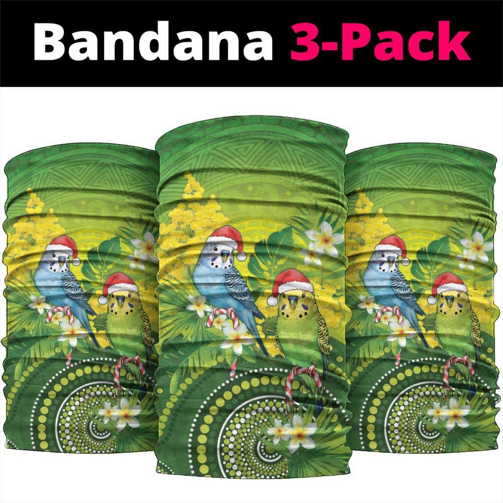 Budgerigar Australia Christmas Neck Gaiter Budgies Golden Wattle Aboriginal Green - Aussie Hoodie