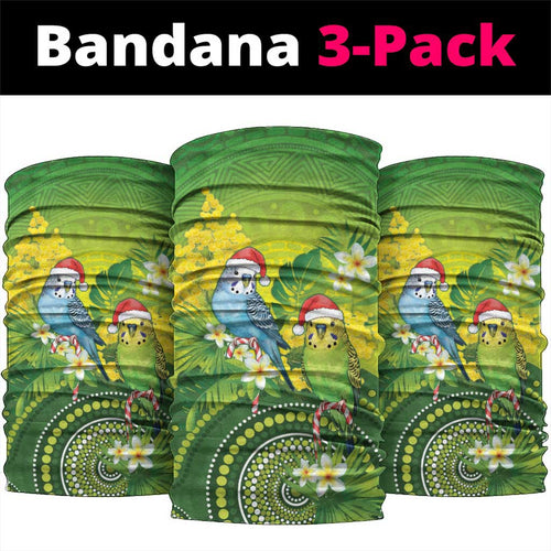 Budgerigar Australia Christmas Neck Gaiter Budgies Golden Wattle Aboriginal Green - Aussie Hoodie