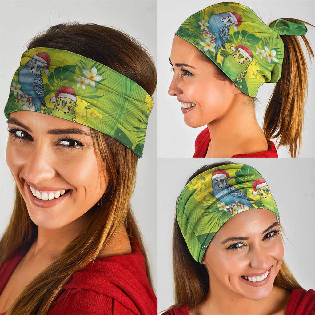 Budgerigar Australia Christmas Neck Gaiter Budgies Golden Wattle Aboriginal Green - Aussie Hoodie