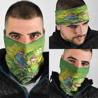 Budgerigar Australia Christmas Neck Gaiter Budgies Golden Wattle Aboriginal Green - Aussie Hoodie