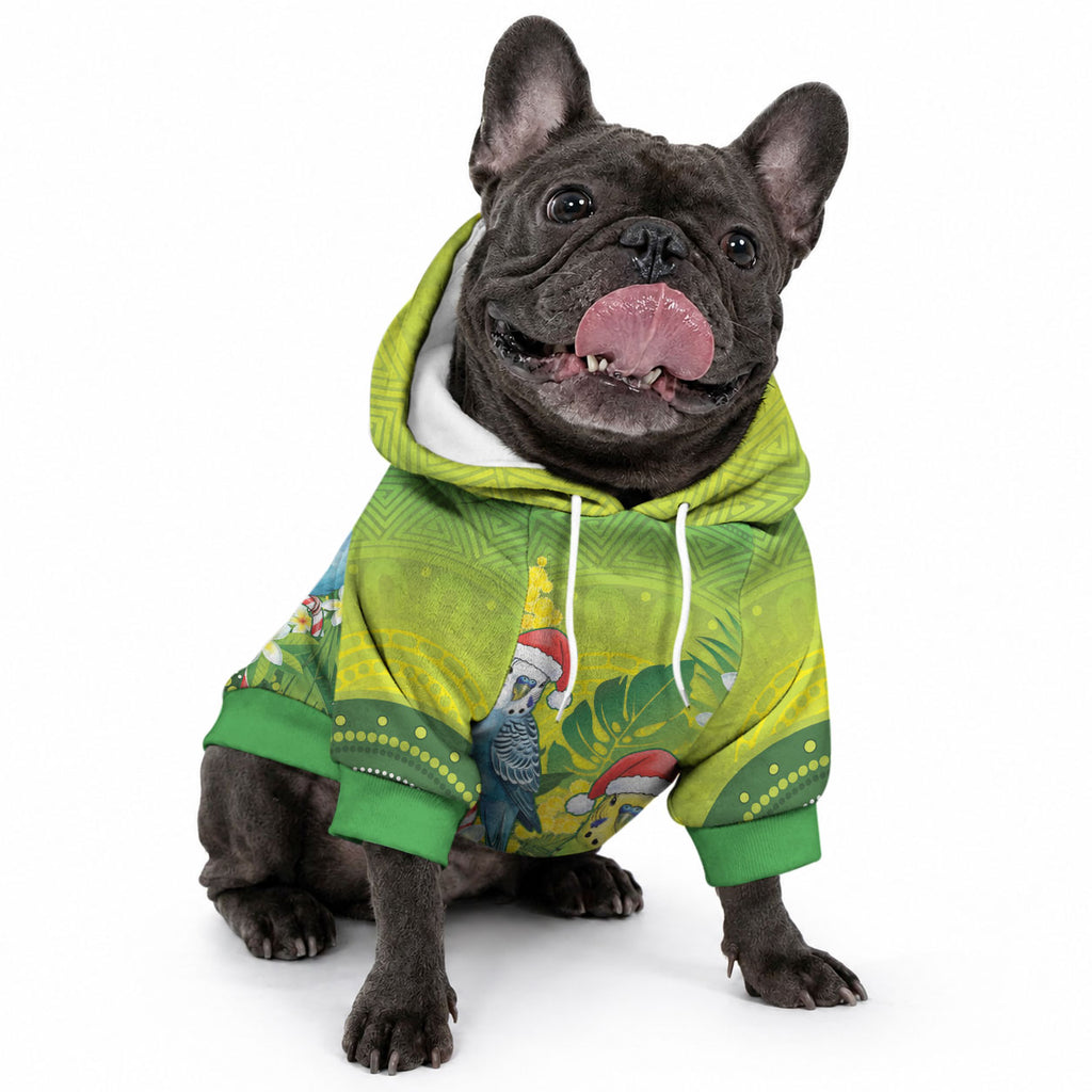 Budgerigar Australia Christmas Pet Hoodie Budgies Golden Wattle Aboriginal Green