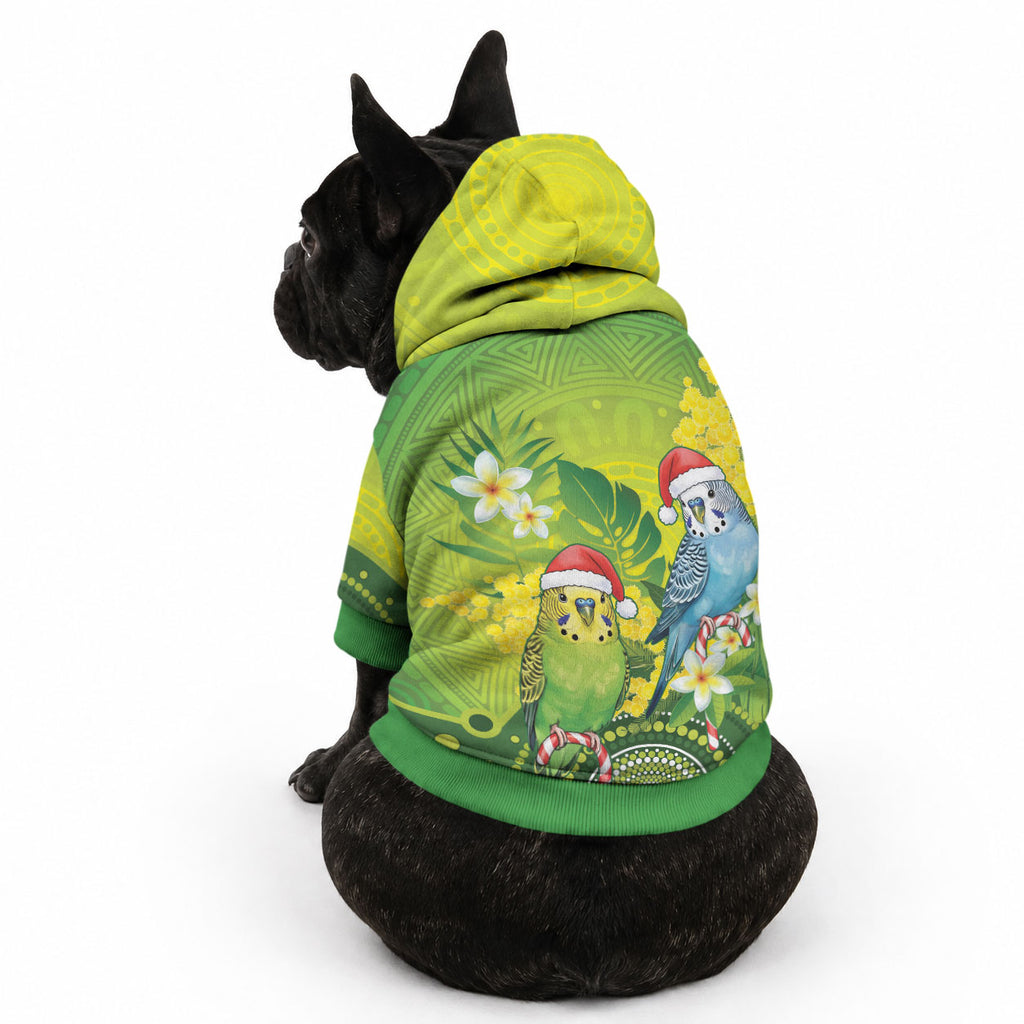 Budgerigar Australia Christmas Pet Hoodie Budgies Golden Wattle Aboriginal Green