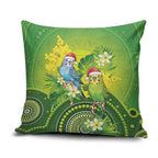 Budgerigar Australia Christmas Pillow Cover Budgies Golden Wattle Aboriginal Green - Aussie Hoodie