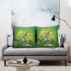 Budgerigar Australia Christmas Pillow Cover Budgies Golden Wattle Aboriginal Green - Aussie Hoodie
