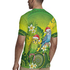 Budgerigar Australia Christmas Rugby Jersey Budgies Golden Wattle Aboriginal Green - Aussie Hoodie