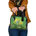 Budgerigar Australia Christmas Shoulder Handbag Budgies Golden Wattle Aboriginal Green - Aussie Hoodie