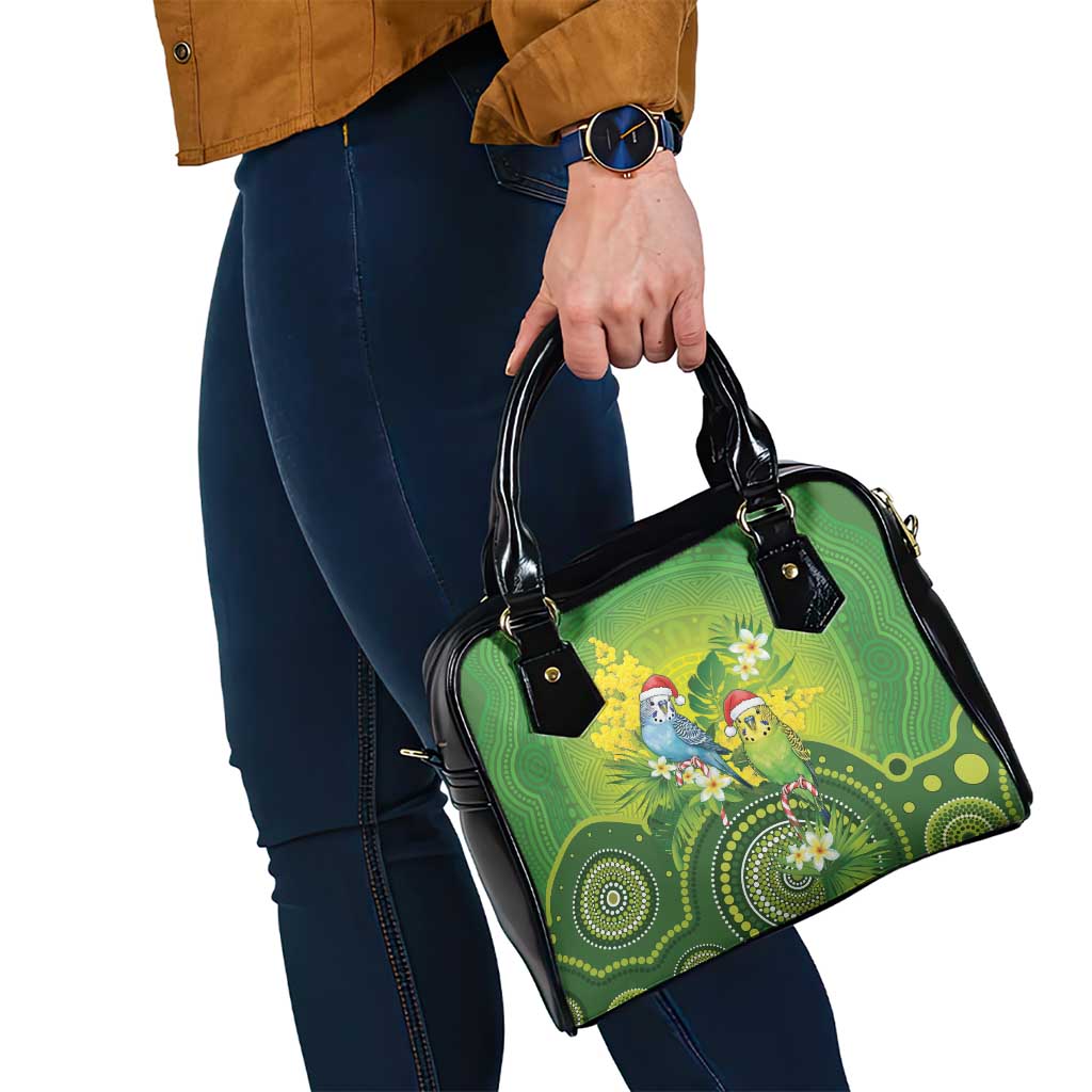 Budgerigar Australia Christmas Shoulder Handbag Budgies Golden Wattle Aboriginal Green - Aussie Hoodie
