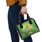 Budgerigar Australia Christmas Shoulder Handbag Budgies Golden Wattle Aboriginal Green - Aussie Hoodie