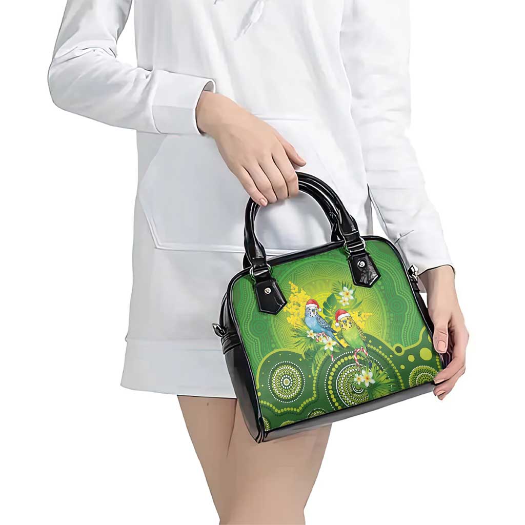 Budgerigar Australia Christmas Shoulder Handbag Budgies Golden Wattle Aboriginal Green - Aussie Hoodie