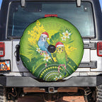 Budgerigar Australia Christmas Spare Tire Cover Budgies Golden Wattle Aboriginal Green - Aussie Hoodie