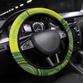 Budgerigar Australia Christmas Steering Wheel Cover Budgies Golden Wattle Aboriginal Green - Aussie Hoodie