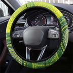 Budgerigar Australia Christmas Steering Wheel Cover Budgies Golden Wattle Aboriginal Green - Aussie Hoodie