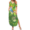 Budgerigar Australia Christmas Summer Maxi Dress Budgies Golden Wattle Aboriginal Green - Aussie Hoodie